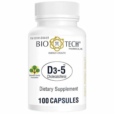 Bio Tech Vitamin Supplement Vitamin D3 5000 IU Strength Capsule, 100PK 53191024401